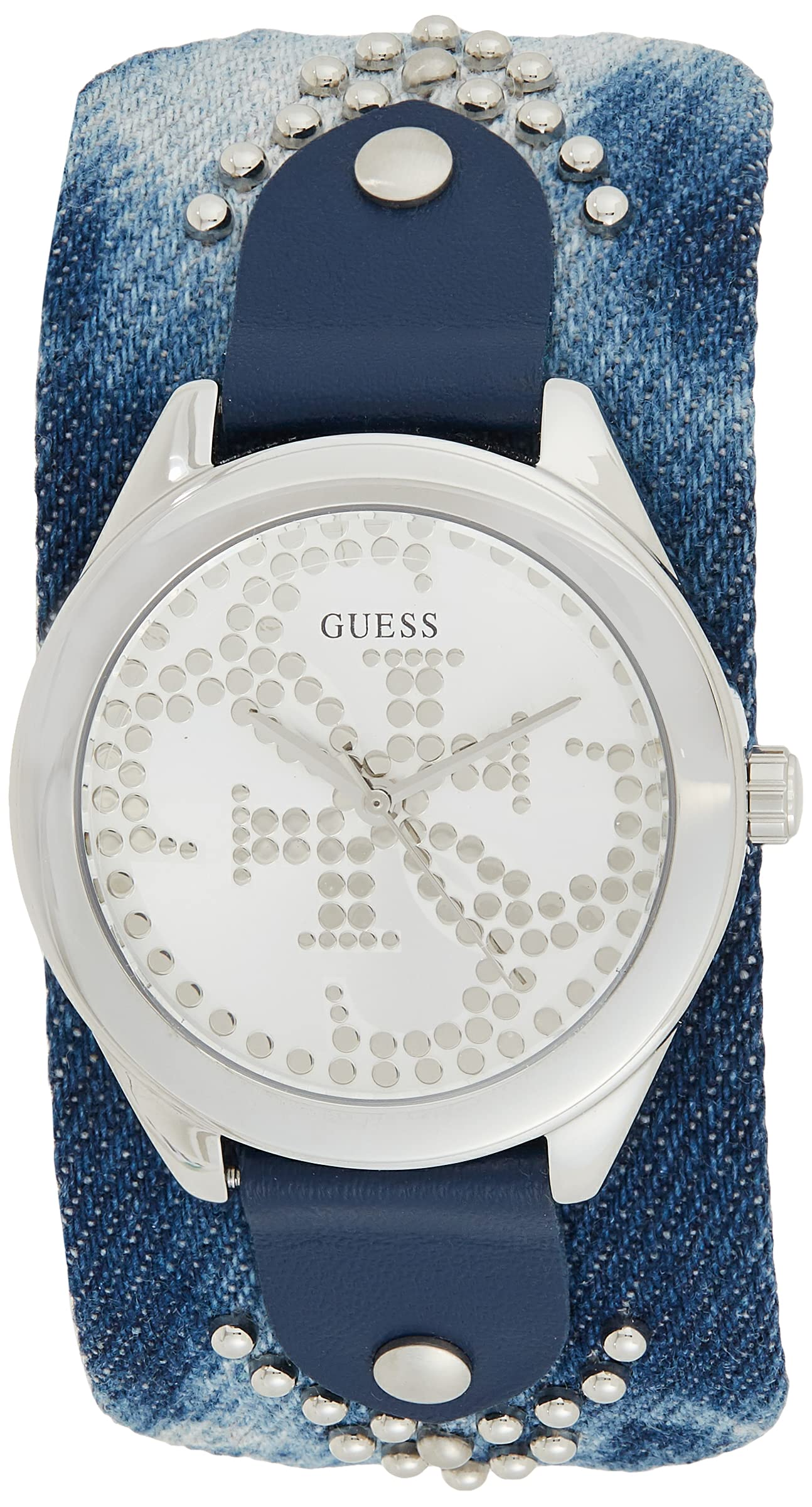 GUESS Reloj Analógico para Mujer de Cuarzo con Correa en Textil/Piel W1141L1