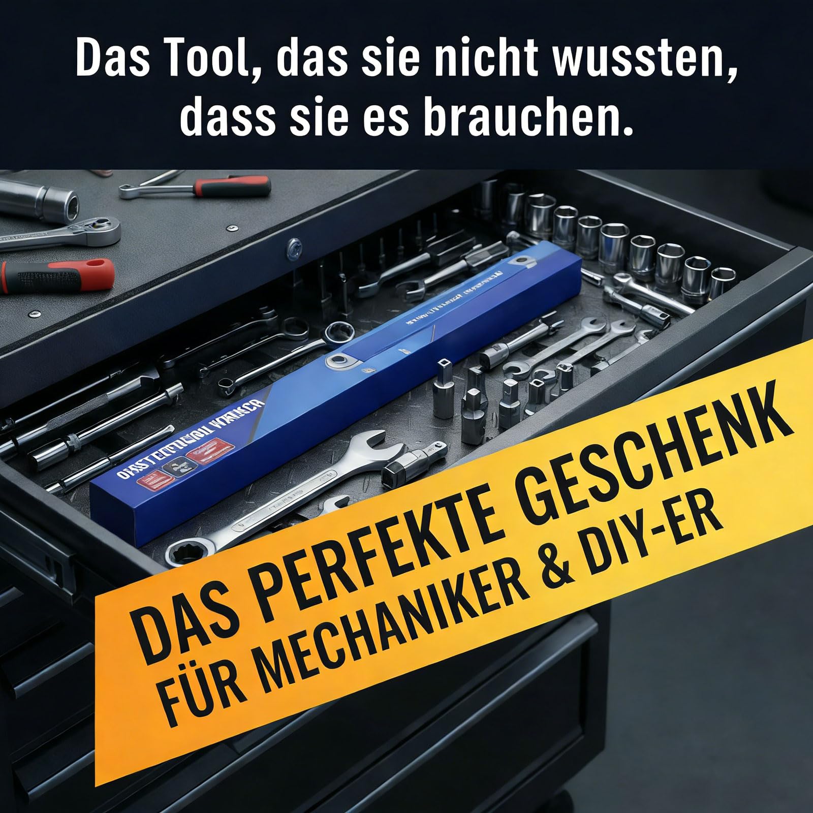 Offset Extension Wrench Set,Offset Verlängerungsschlüssel – 39cm (15 Zoll) Ratschenverlängerung mit Kettenantrieb – Inkl. 1/4", 3/8" & 1/2" Adapter -Torque für Engstellen im KFZ-Motorraum (1pc)