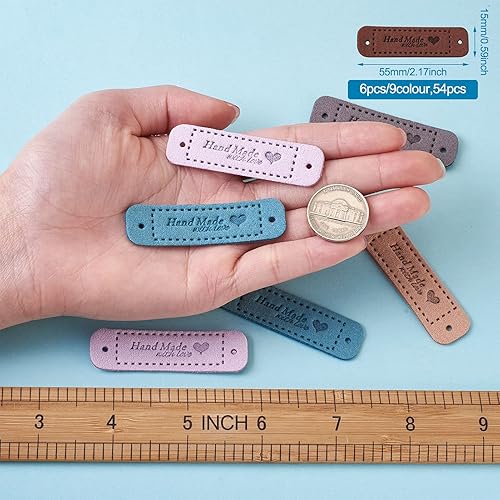 Vista 17 de Cheriswelry 300 piezas de eslabones de madera rectangular con palabra hecha a mano Schima Superba enlaces de madera ovalados etiqueta de rombo 3