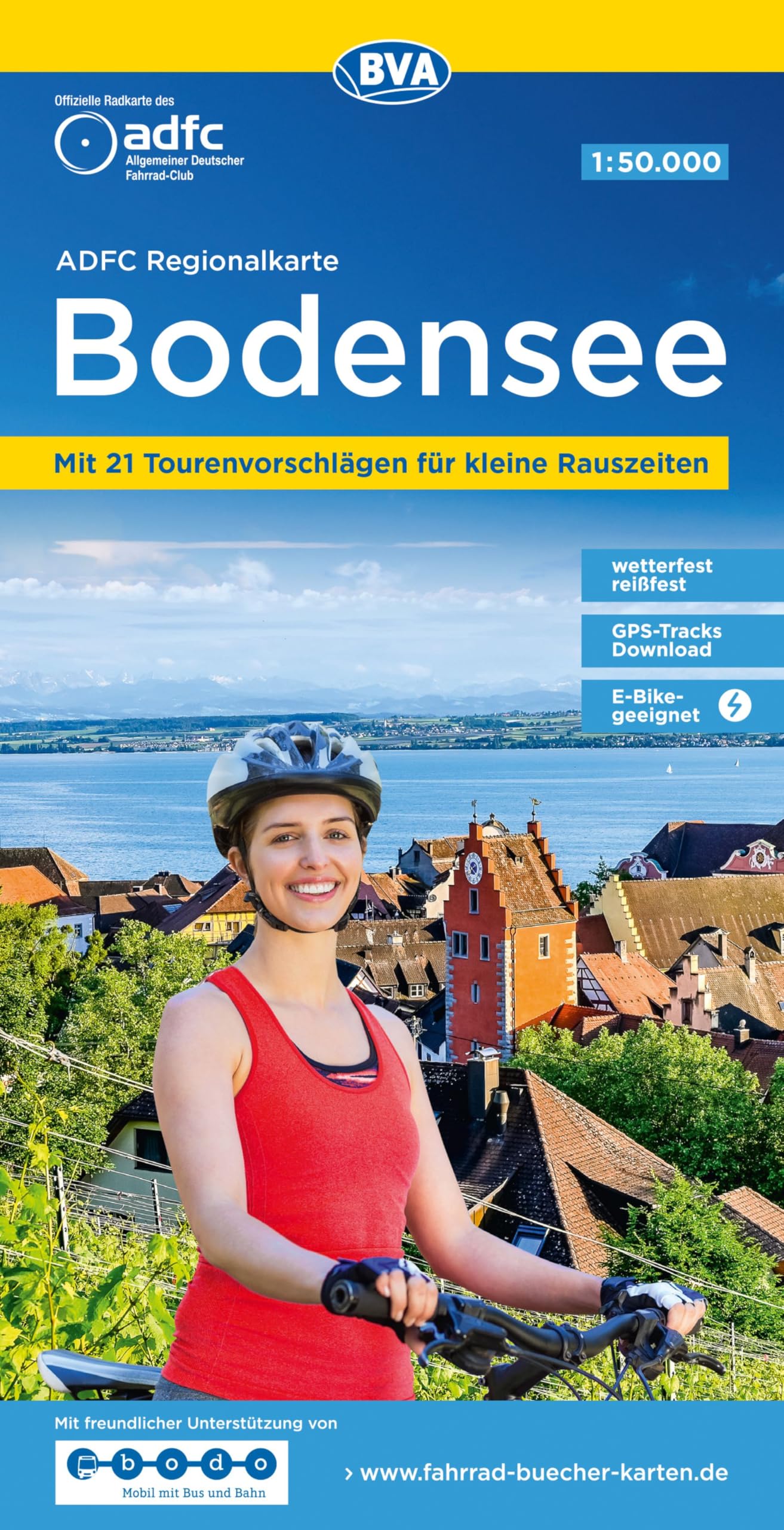 Bodensee cycling map: Mit 21 Tourenvorschlägen für kleine Rauszeiten (Regionalkarte)