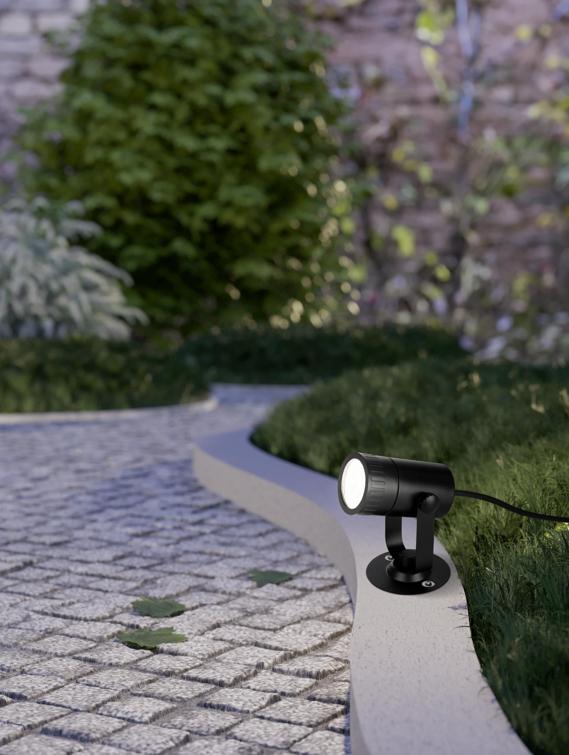 EGLO Smart Home LED Erdspieß Nema-Z, Zigbee Leuchte mit Erdanker dimmbar | Kunststoff, Stahl in schwarz, GU10 Fassung