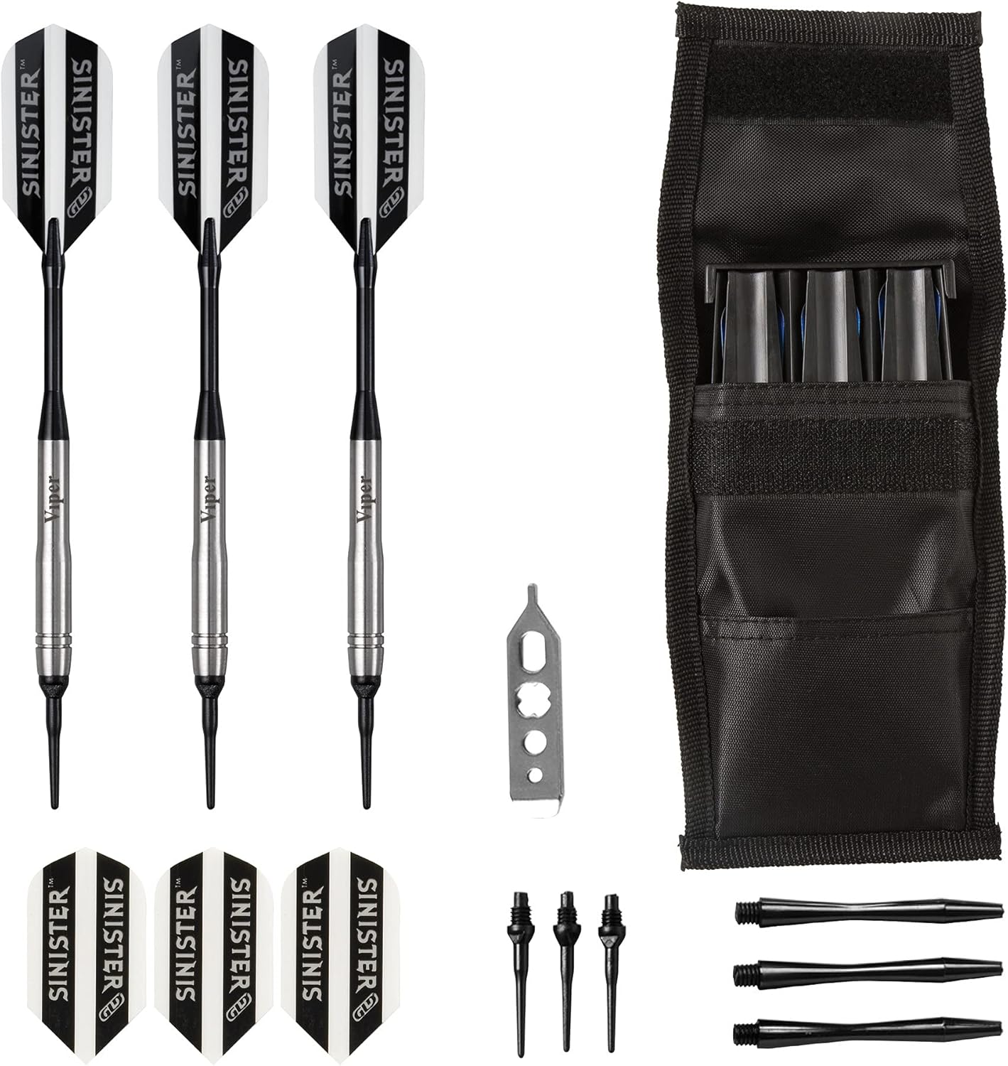 Viper Sinister Tungsten Soft Tip Darts Grooved Barrel