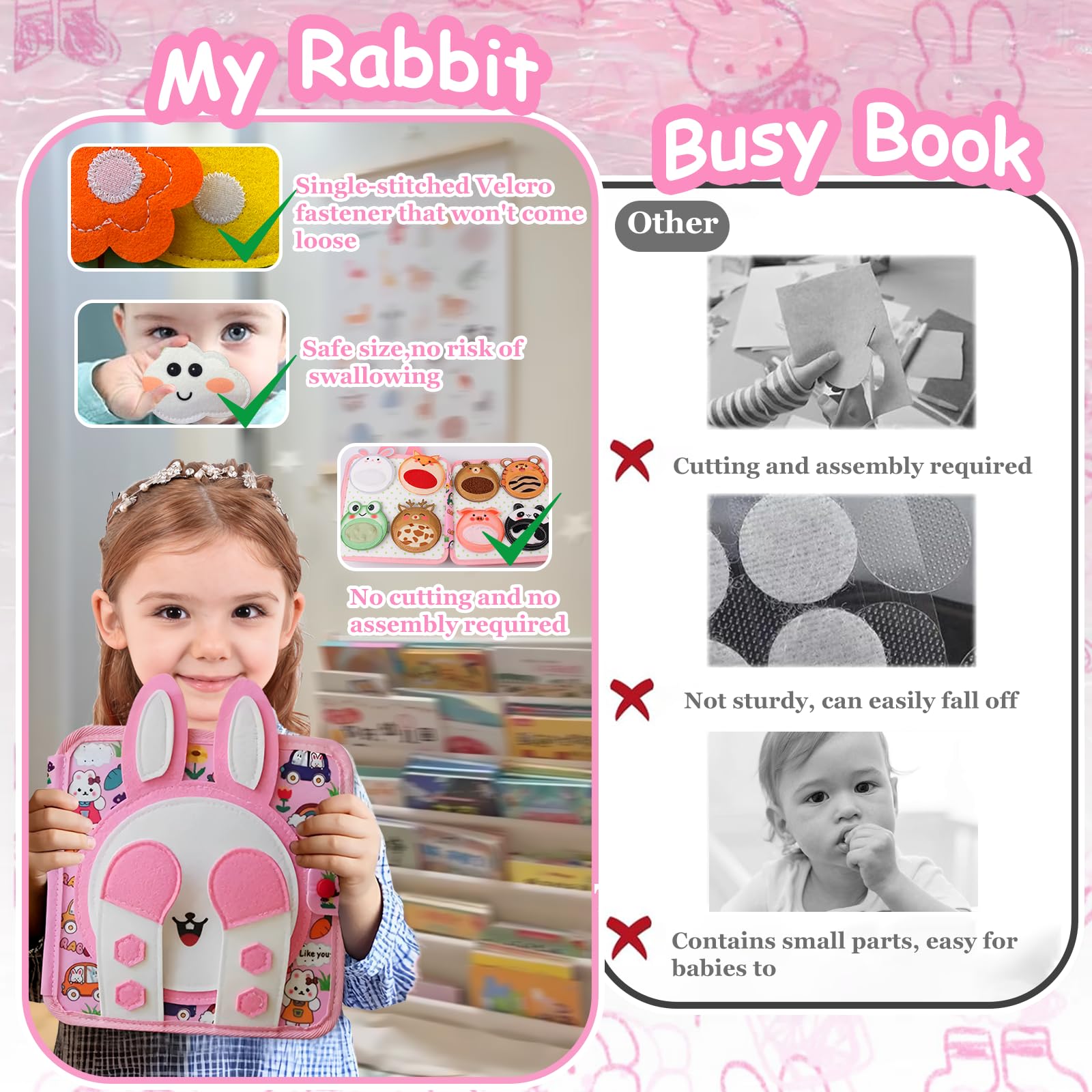 Busy Board Montessori,Juguetes Niños 1 Año Libro Interactivo, 16 en 1 Busy Board de Actividad,Quiet Book-Libro Sensorial Bebe,Regalo Bebe Educativo para niños 1 2 3 4 5 6 Niños Niñas