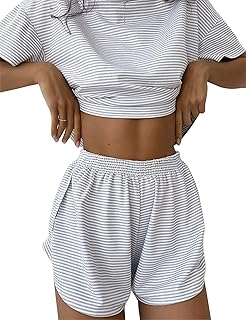 Kistore Summer 2 Piece Pajamas Sets Short Sleeve Sleepwear Pjs Lounge Split Short Sets