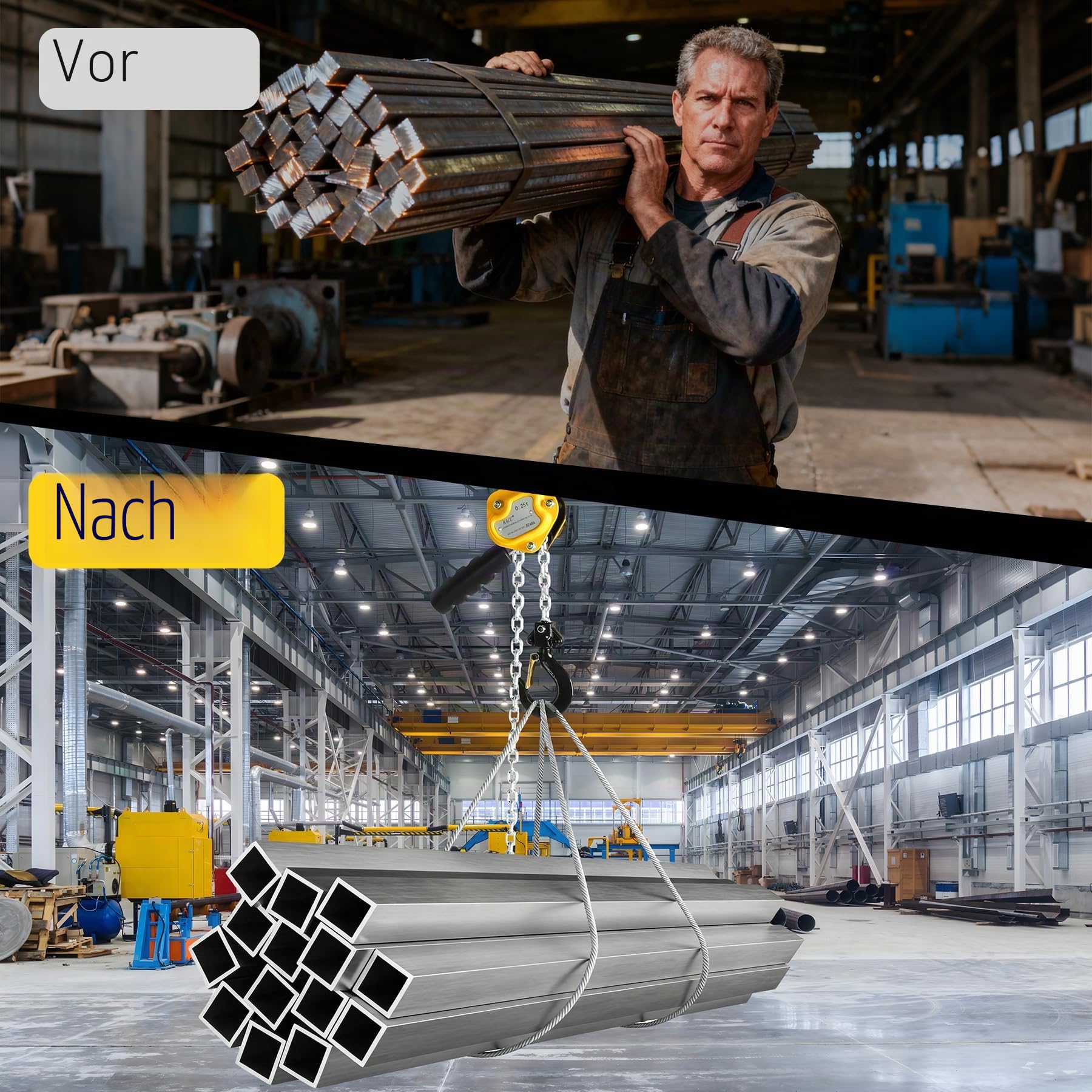 250 kg manueller Hebel-Kettenzug, Mini-Abzieher, 1/4 Tonnen Kapazität, tragbare Kette, 3 m Hebebühne, G80-Kette, Ratschenhebel mit Haken | Tragbare Kette mit 3 m Hebebühne G80, Ratschenhebel mit Haken
