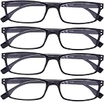 4 Pack Verres de lecture vintage Hommes Comfort Readers Lunettes de vue de lecture femmes