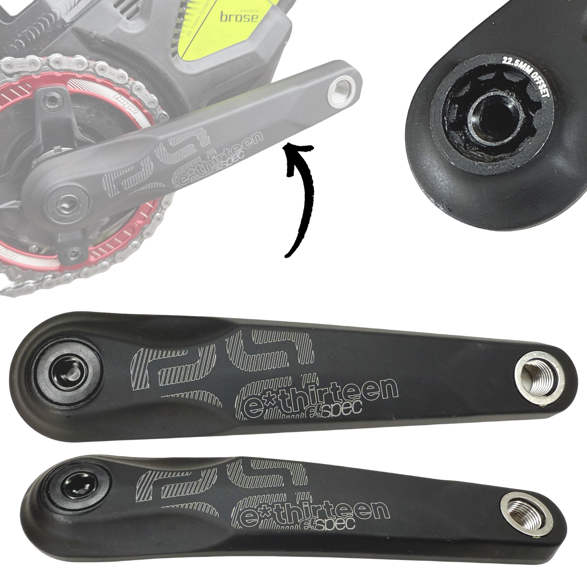 F26 MTB Ebike Ersatz ethirteen Kurbelarme 170mm Kompatiebel mit Motoren von Brose,Bosch Gen4, Gen5,px3 TQ,ZF Motoren