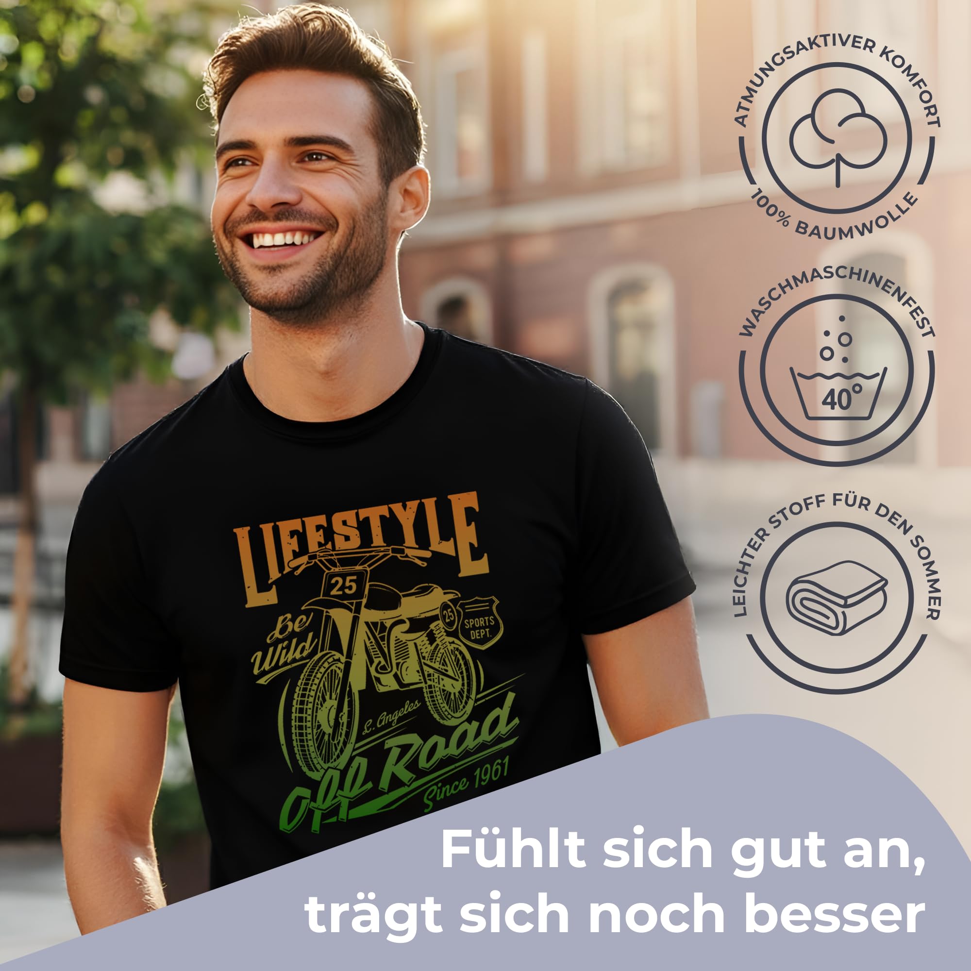 Cimpress Personalisiertes T-Shirt für Männer, Mit Foto, Text oder Design selbst gestalten, Baumwoll-T-Shirt für Herren in S - 3XL Bedrucken Lassen, Für Geburtstage oder als Werbegeschenk