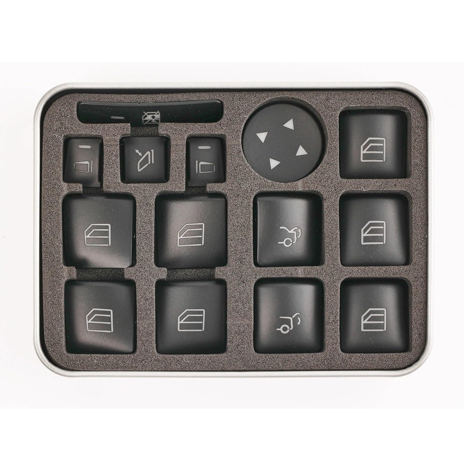 Dash Button Stickers Compatible with Benz for C180 C200 C230 C250 2008 2009 2010 2011 2012 2013 2014 2015 14X Car Window Switch Button Stickers Accessories(Black)