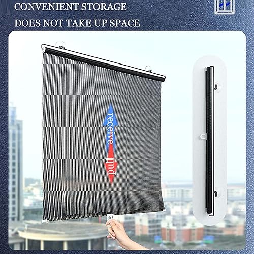 Miniatura 2 de FENGSHOUU Persiana opaca con ventosas, cortina portátil temporal para ventana, persianas enrollables para ventana, protector solar con aislamiento