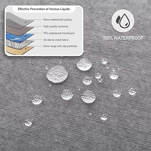 Miniatura 63 de Funda de sofá impermeable para mascotas, extra ancha, resistente al agua, lavable, para 3 cojines, a prueba de arañazos, para perros y gatos, 95 x