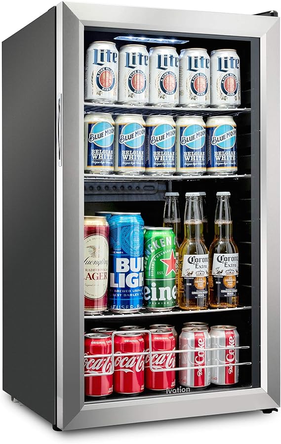 Ivation 126 Can Beverage Refrigerator Freestanding Ultra Cool Mini