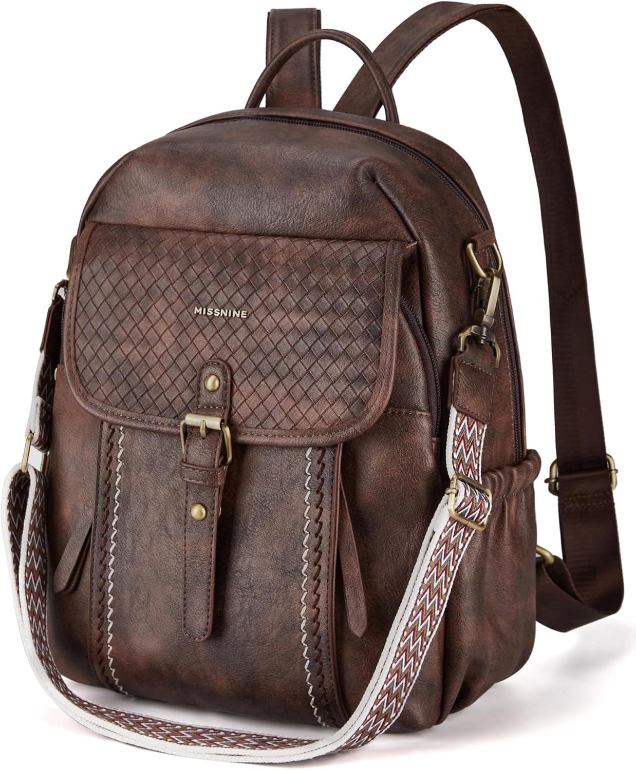 Missnine Women Backpack,PU Leather Ladies Fashion Multi-pocket Backpack for 13 Inch Laptop,Convertible Shoulder Bag with Secured Zippers for Daily Holidays,Coffee Missnine Women Backpack,PU Leather Ladies Fashion Multi-pocket Backpack for 13 Inch Laptop,Convertible Shoulder Bag with Secured Zippers for Daily Holidays,Coffee