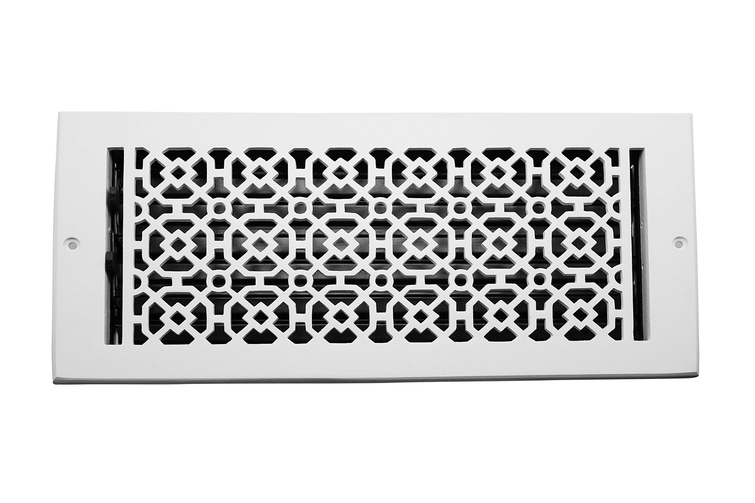 Achtek Air Supply Vent 6x 14 Duct Opening (Overall 7-1/2x 15-3/4) Solid  Cast Aluminum Register Cover for Wall/Ceiling NOT for Floor | Powder Coated  White with Detachable Steel Louver - Amazon.com