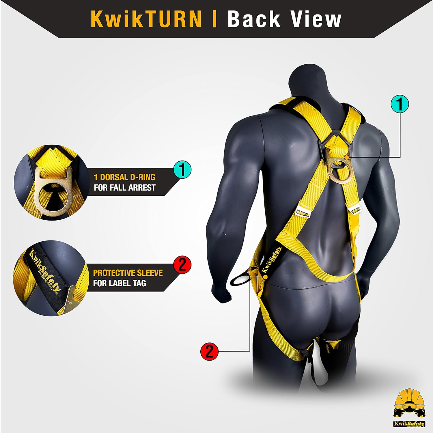 KwikSafety - Charlotte, NC - MONSOON Safety Harness [4 HEAVY DUTY D-RINGS] ANSI OSHA Safety Harness Fall Protection Kit
