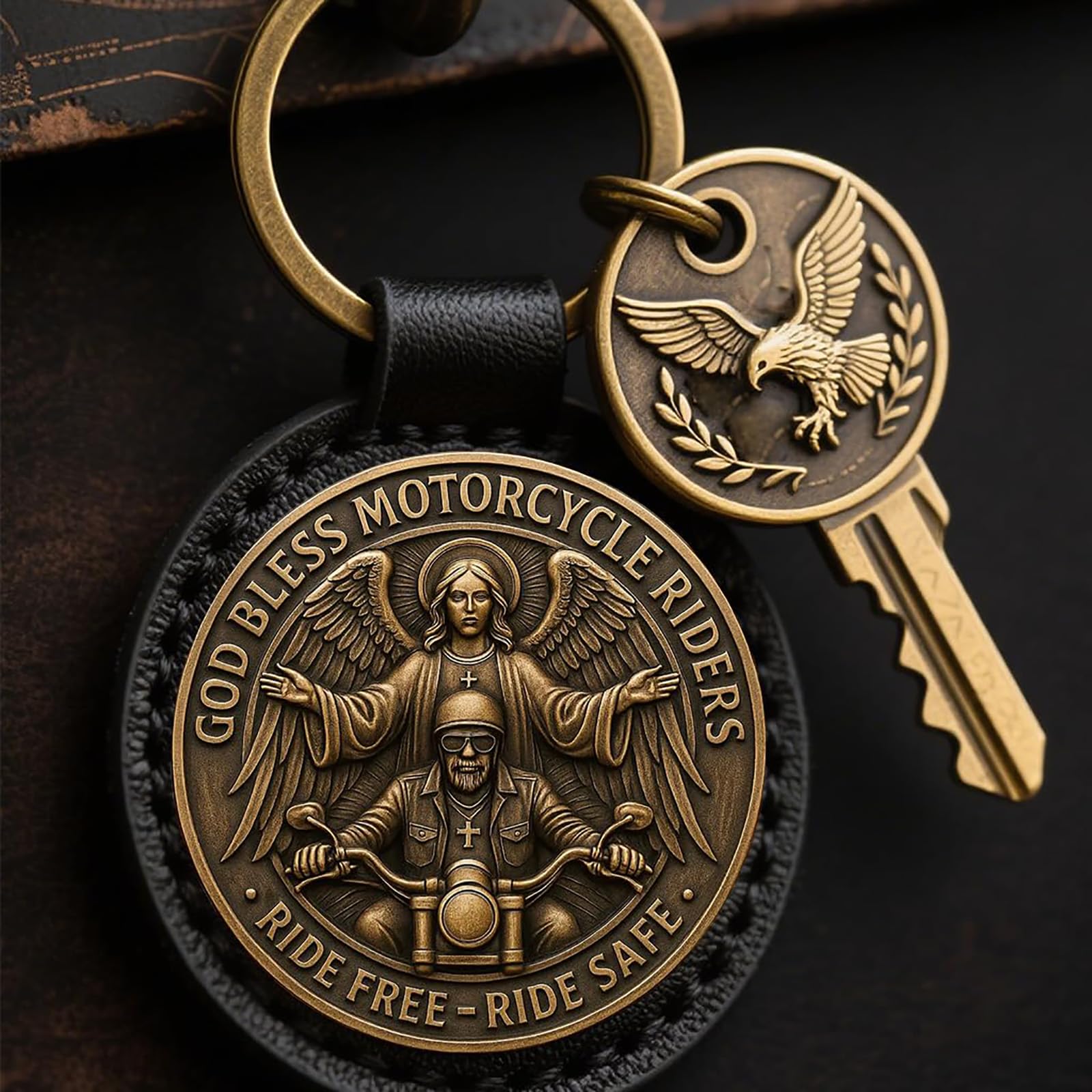 Moneda de bendición para motociclistas, Moneda conmemorativa God Bless Motorcycle Riders Guardian Angel, regalo de recuerdo paseo libre seguro para ciclistas y ciclistas
