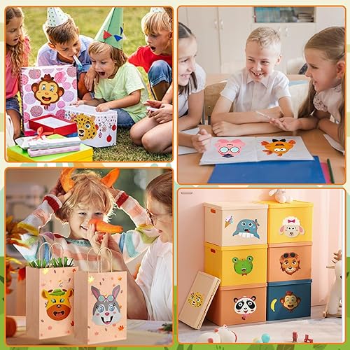 Miniatura 34 de sinceroduct 100 hojas de calcomanías para niños, haz tu propia calcomanía, 20 estilos impermeables para niños, calcomanías de animales para Navidad