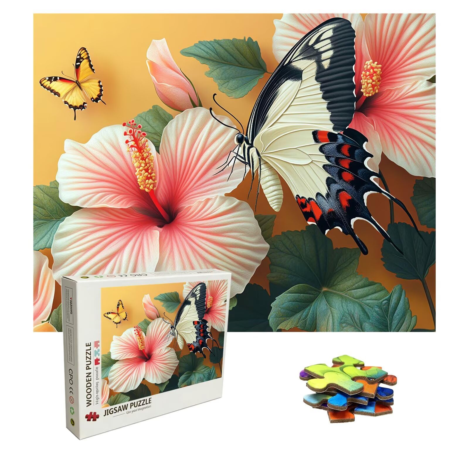 4000 puzzli dla dorosłych, pomarańczowe, drewniane puzzle dla dorosłych, puzzle z kwiatami, 140 x 80 cm, gry dla dorosłych, dodatkowe zabawne wyzwania, kreatywne prezenty dla mężczyzn i kobiet, 8p-36