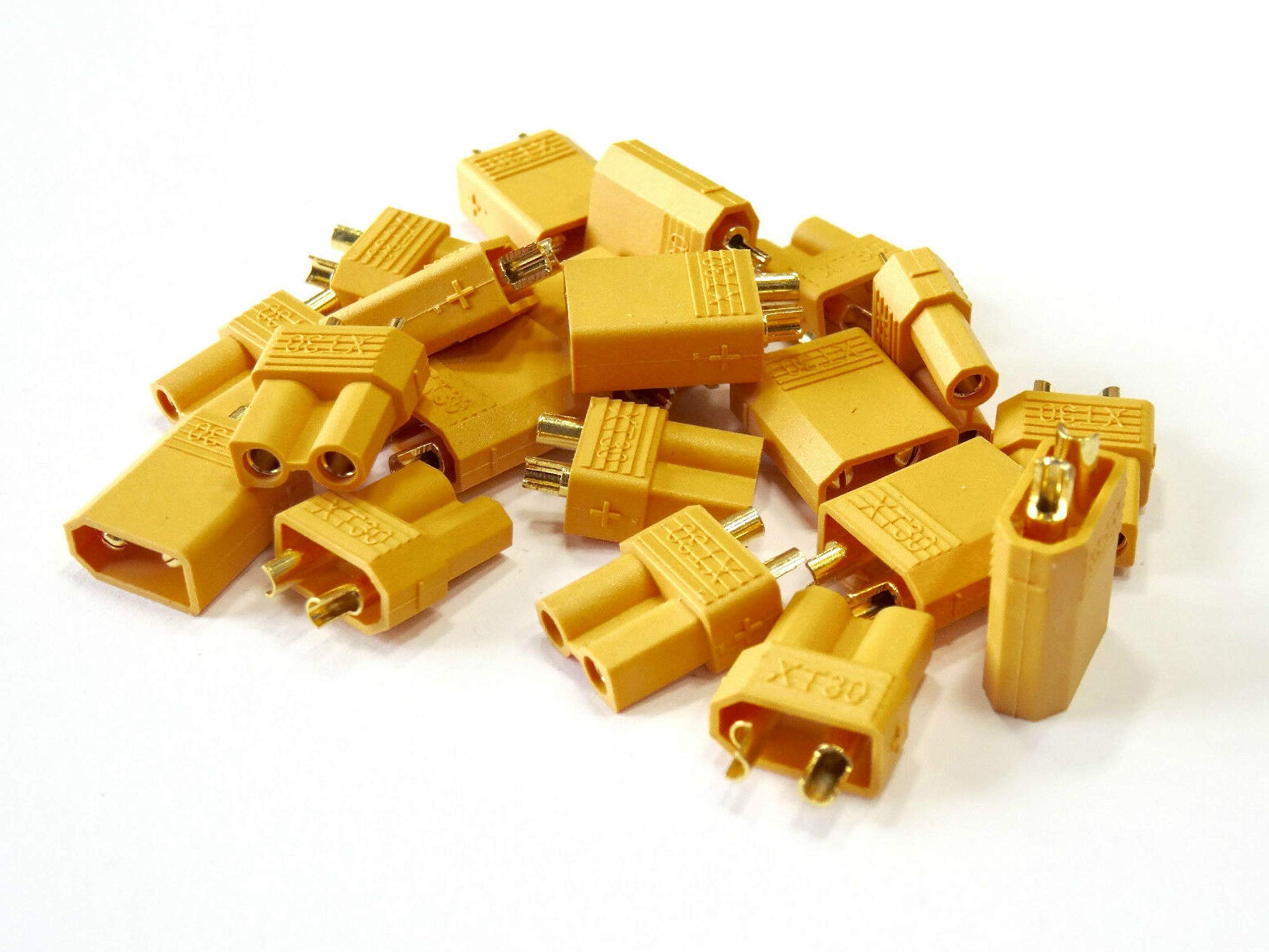 6x Paar 12 Stück XT30 STECKER BUCHSE Goldstecker Lipo Akku RC 30A Gelb