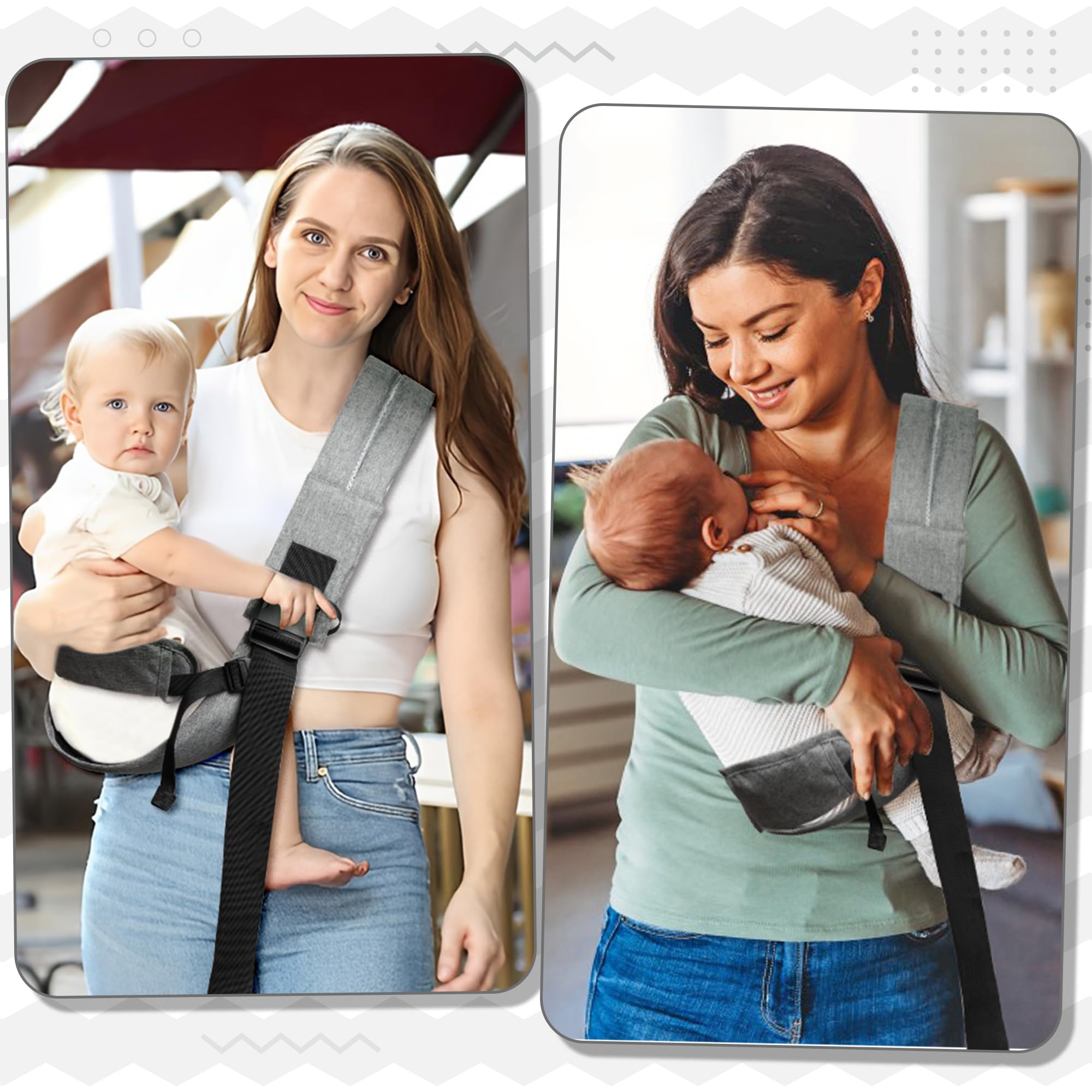 GoaePode Baby Carrier with Side Support Straps, Hands Free Adjustable Toddler Sling Carrier - Image 4