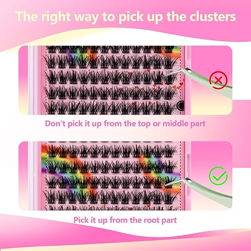 Miniatura 5 de Bodermincer 120 racimos de 0.35-0.55-0.63 pulgadas, mixto, 0.55-0.630-0.700 pulgadas, mezcla de maquillaje profesional, pestañas individuales,