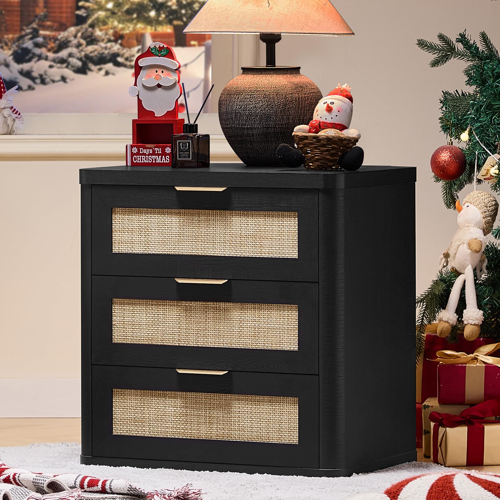 LEYAOYAO Rattan 23" Nightstands with Drawers for Bedroom