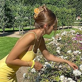 Hair Claw Clips for Thick/Thin Hair Claws 6PCS,3.34 Nonslip Big Cute Hair Clips Square Claw Clips,2.36 Medium Flower Hair Clips for Women/Girls,Hair Styling Accessories Gifts (lively)