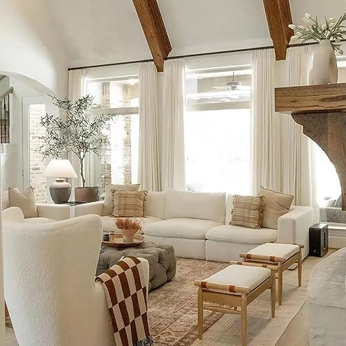 TWOPAGES Liz Linen - Cortina personalizada para sala de estar, dormitorio, cortina plisada de privacidad personalizada, 1 panel