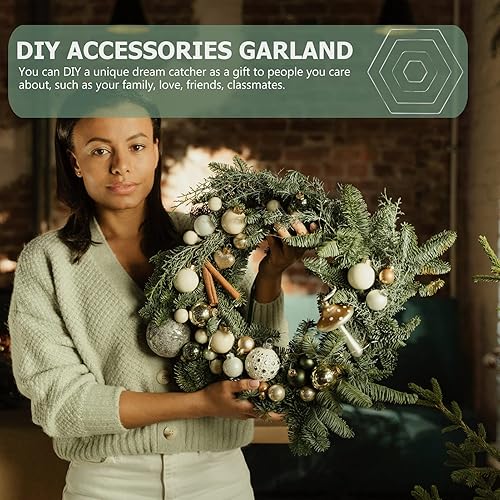 Miniatura 3 de Cabilock 16 aros de hierro para manualidades, anillos de metal atrapasueños con forma de estrella, corazón y luna, anillos de macramé, aros