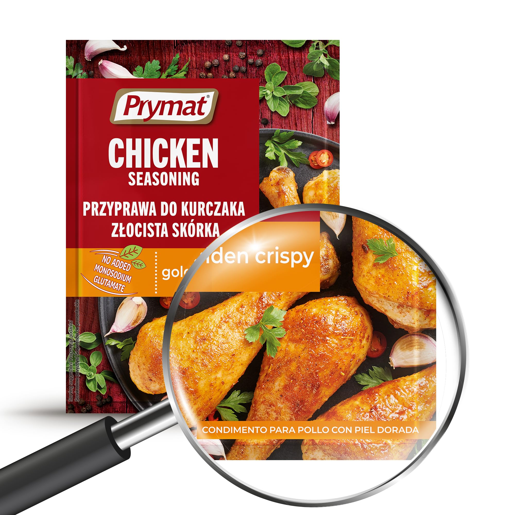 Prymat – Assaisonnement au poulet, mélange d'herbes et d'épices pour poulet doré et croustillant, 30 g (lot de 25)