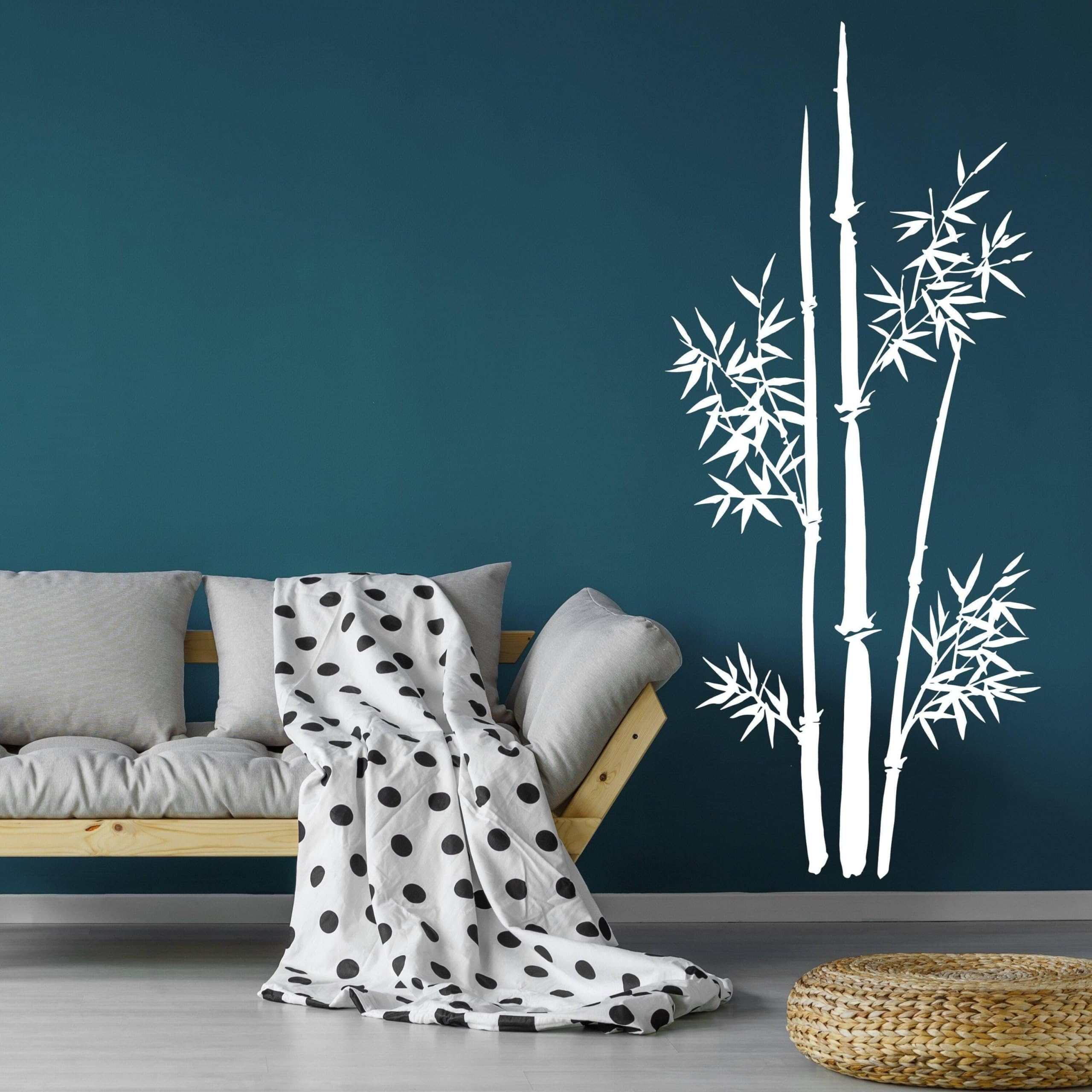 Arte de pared de bambú, vinilo Nature's Serenity, calcomanía decorativa de pared 72 x 134