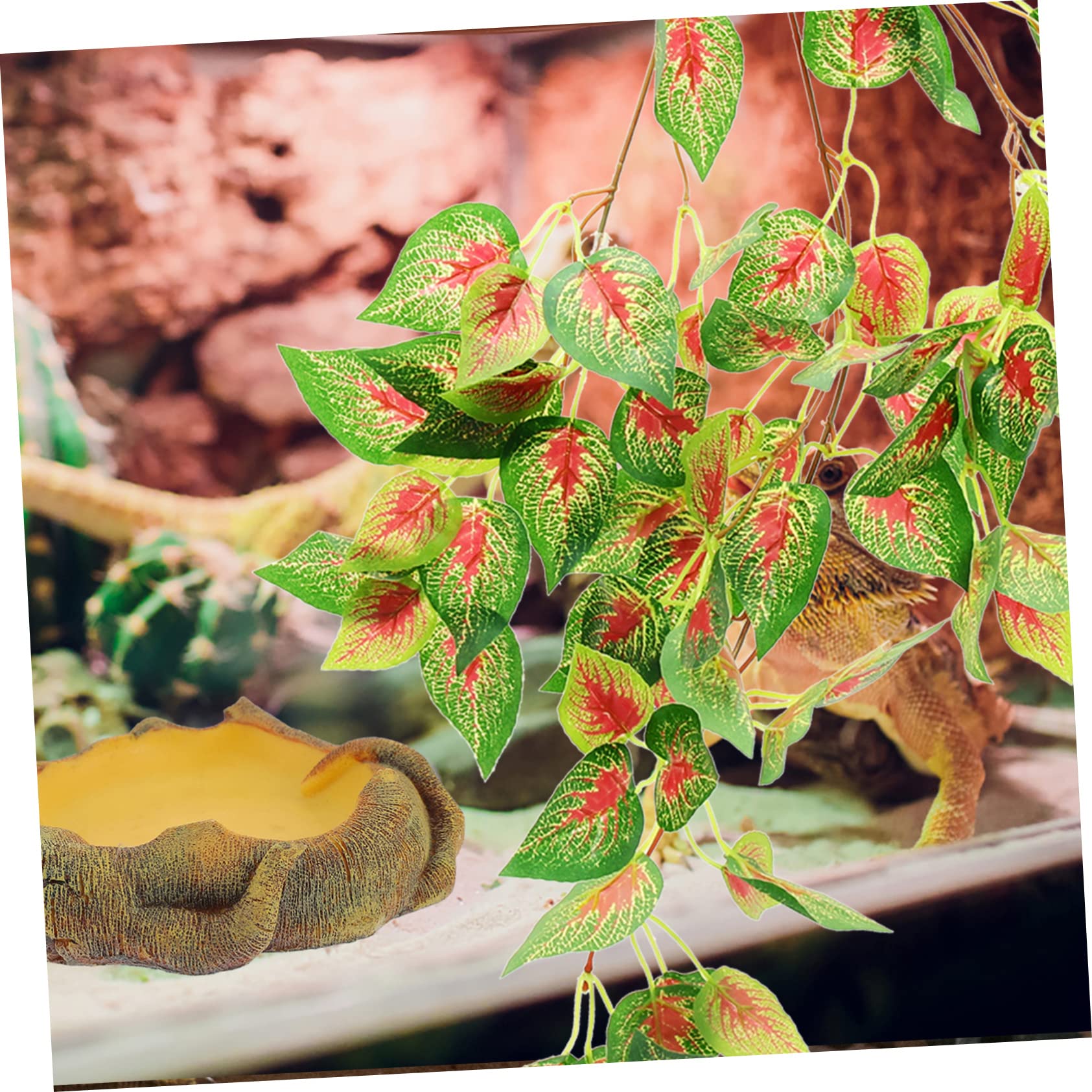 YARNOW 4 Piezas De Hojas Decorativas para Reptiles Trepadores Plantas Delicadas para Reptiles Accesorios para Terrarios De Lagartos Terrarios De es De Serpientes