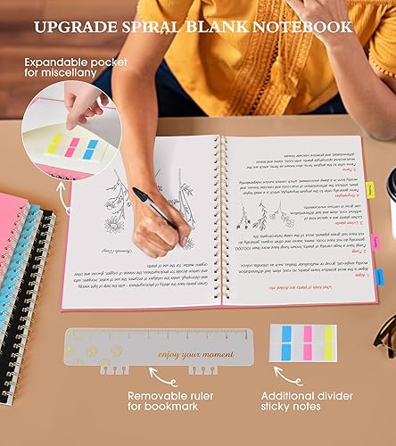 Vista 68 de Cuaderno de papel cuadriculado, cuaderno en espiral de 8.5 x 11 pulgadas, cuadernos de cuadrícula grande A4 para mujeres y hombres, papel gráfico