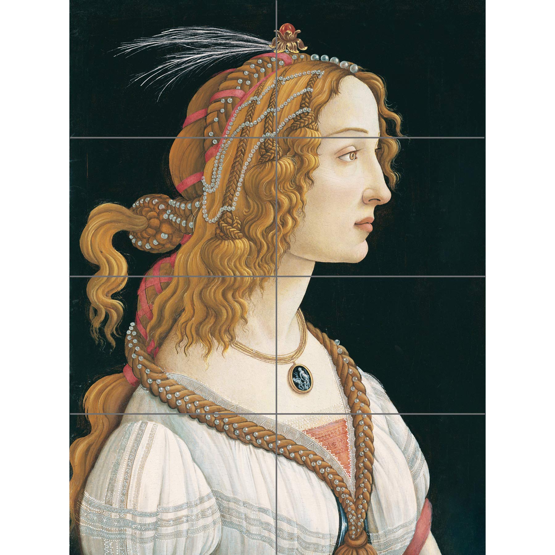 Artery8 Botticelli Idealized Portrait Of A Lady As Nymph XL Giant Panel Poster (8 Sections)
