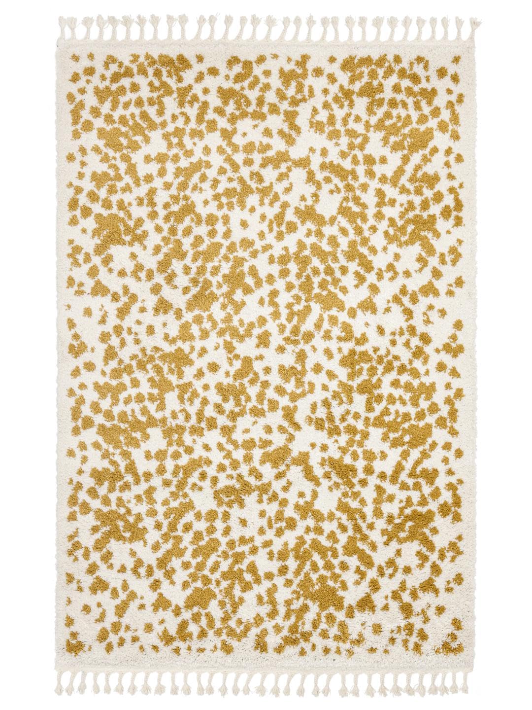 RugVista Deer Teppich, 200 x 300 cm, Weiß/Senfgelb