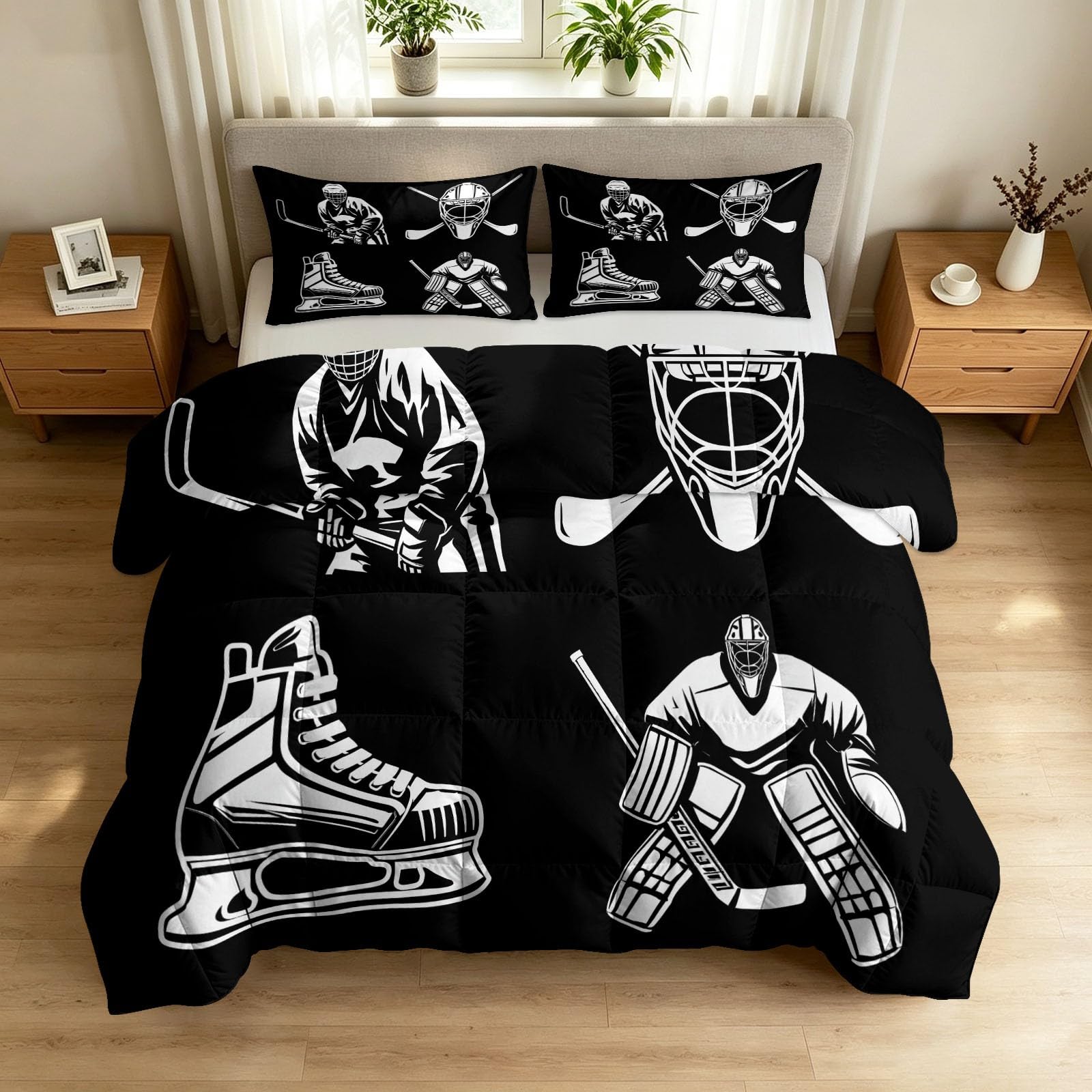 Edredón sin funda reversible negro 140x200 cm ligero y fino