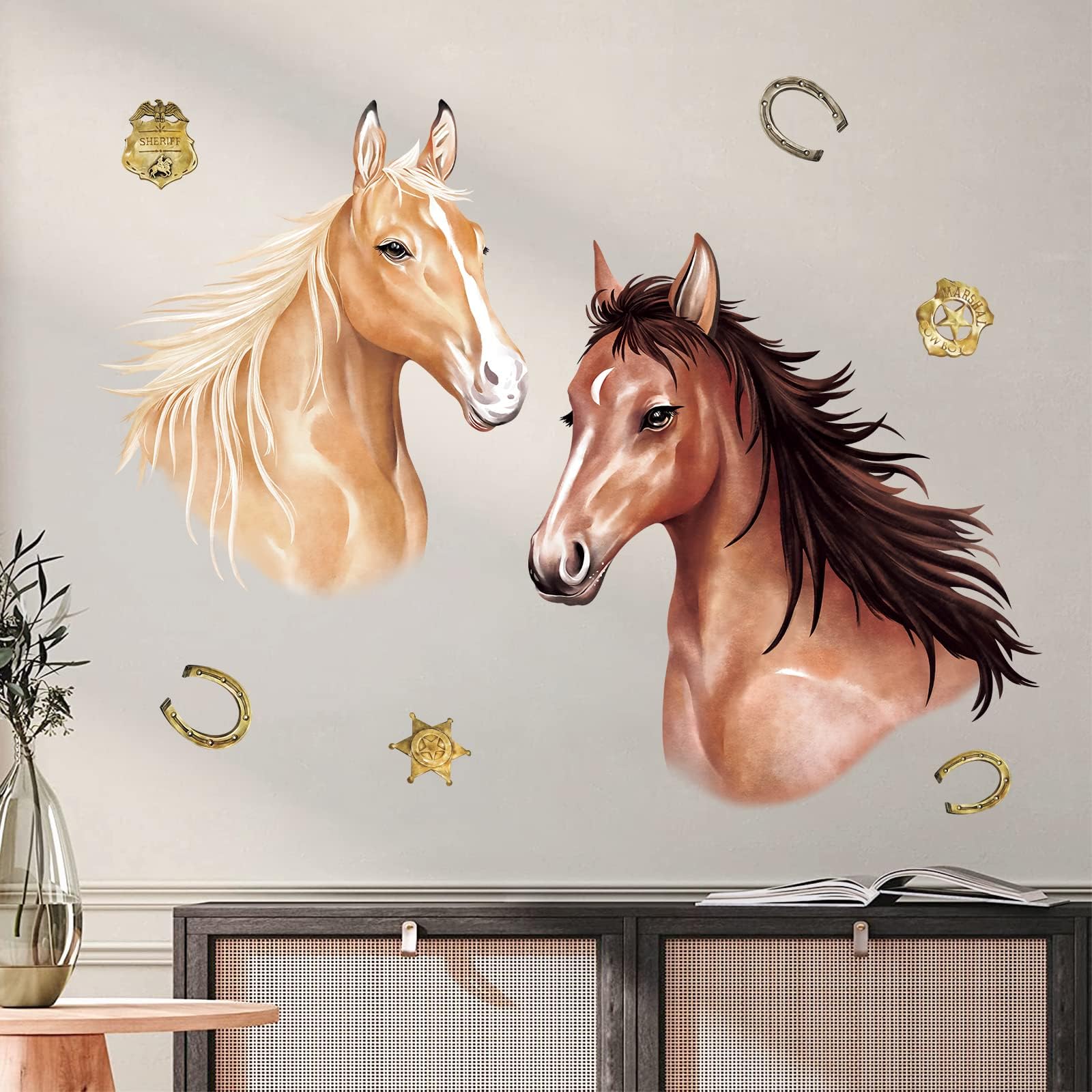 Large Horse Wall Decals Peel and Stick for Girls Bedroom