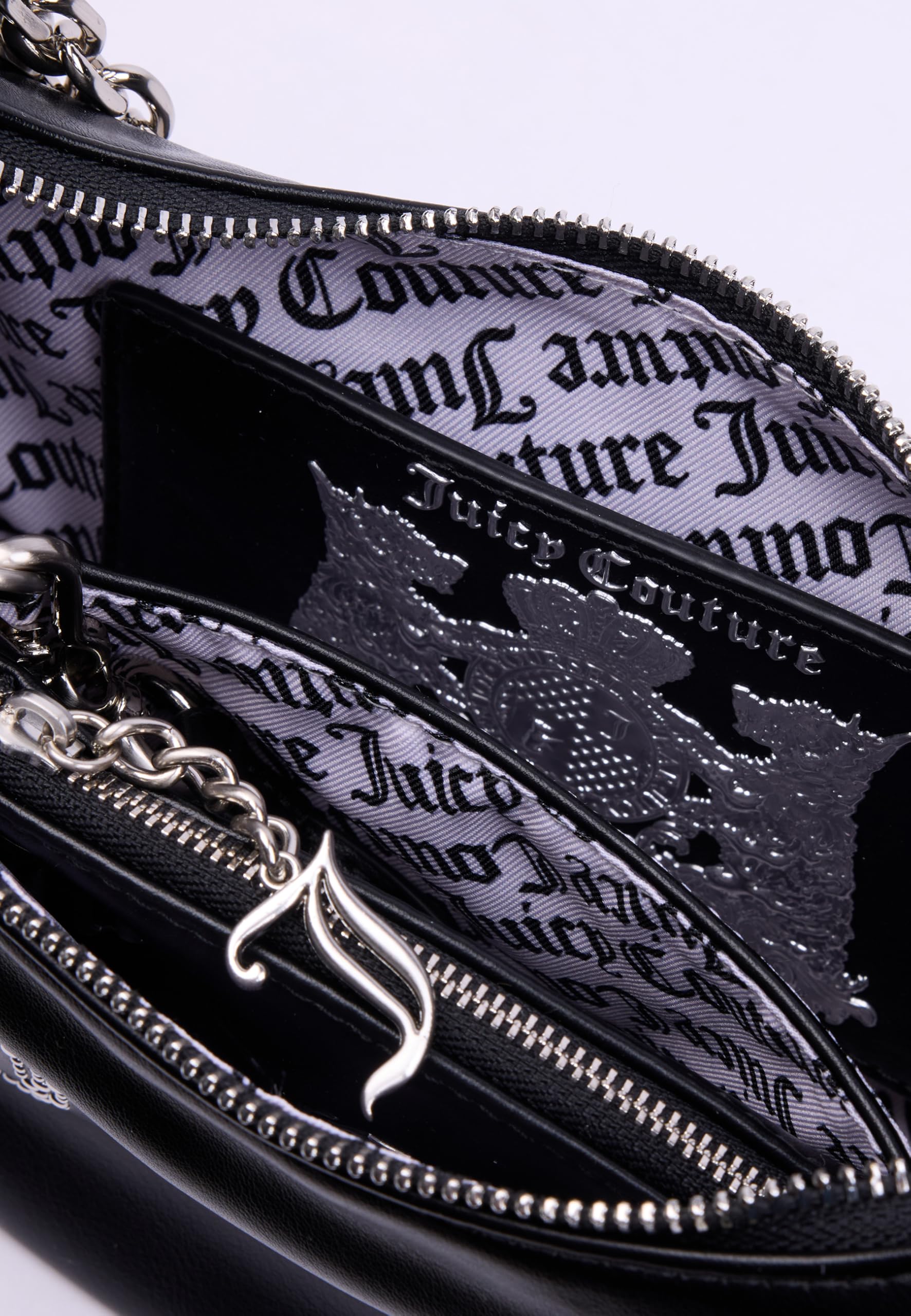 Juicy Couture - Borsa hobo in poliuretanica, nero (25 X 8 X 15 cm)