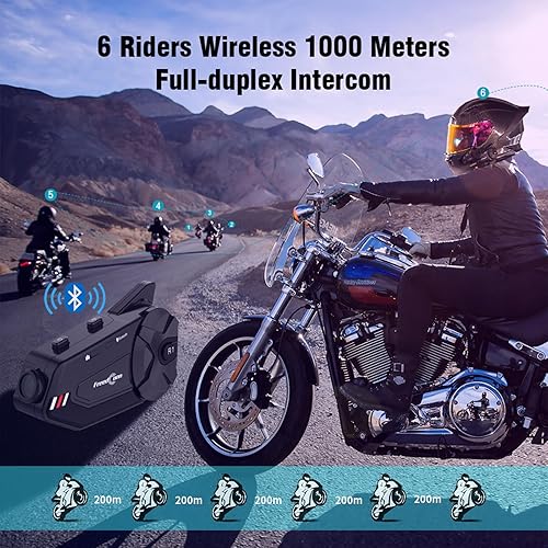 Miniatura 4 de FreedConn R1 Plus - Casco de motocicleta Bluetooth con grabadora de cámara, sistemas de comunicación de motocicleta, WiFi 1080P 0.75mi3,937.0 ft 6