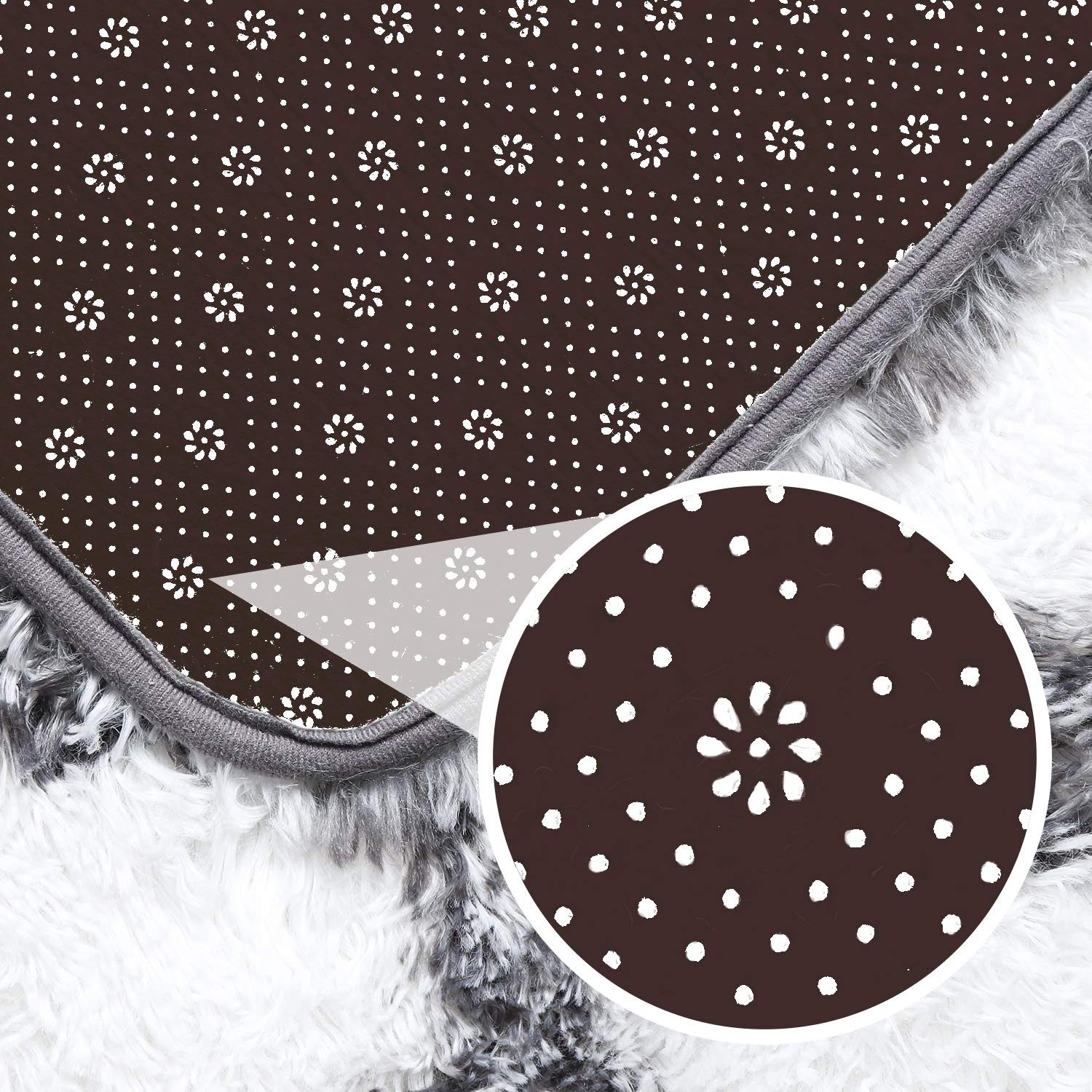 JURLEA Tappeti Tappeti morbidi dal design per interni Tappeto soffice per soggiorno Tappeti in pelliccia liscia Tappeto antiscivolo per camera da letto per bambini (Bianco, 185 x 185 cm)