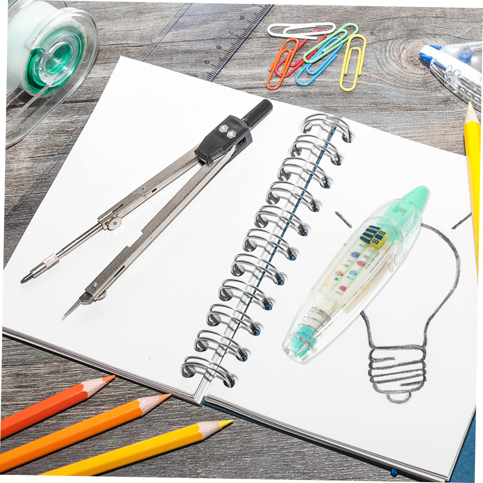 DOITOOL 3 Ensembles Correcteur Correction Stylo Ruban Décoratif Mignon Dessin Animé Bureautique Accessoires Fournitures De Papeterie Pc 4 Pièces * 3