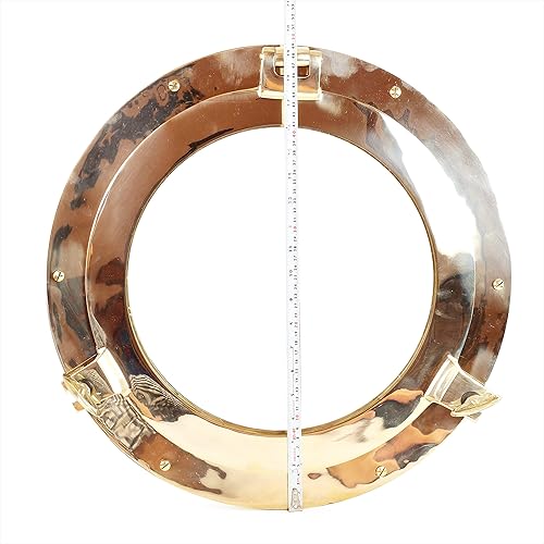 Miniatura 10 de Nagina International Ventana náutica de latón auténtico para ojo de buey resistente con brida ajustable  Ventanas de ojo de buey para puertas en