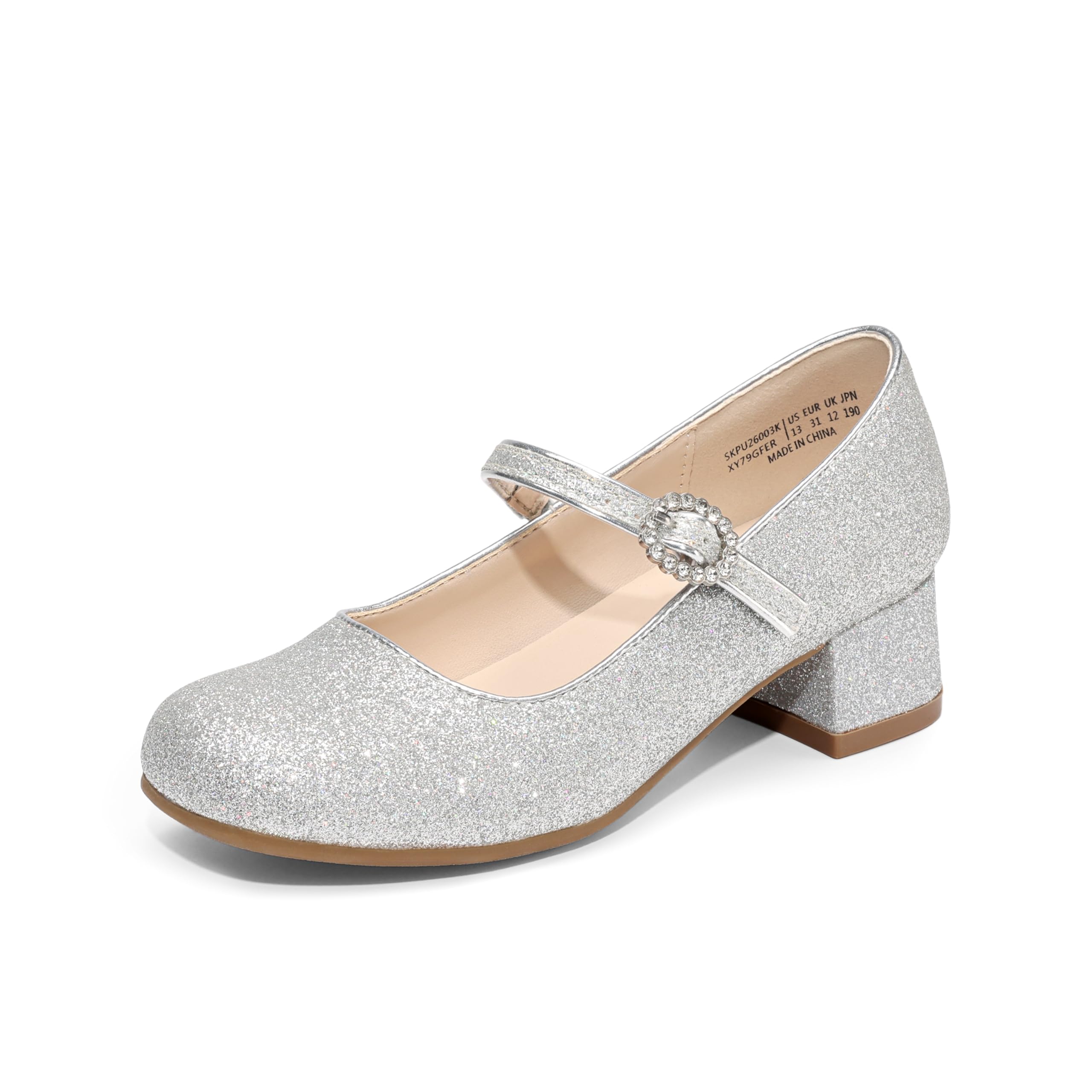 DREAM PAIRS Girls Dress Shoes Mary Jane Low Heels Flower Wedding Party Pump Prom Footwear for Little/Big Kids — view 9