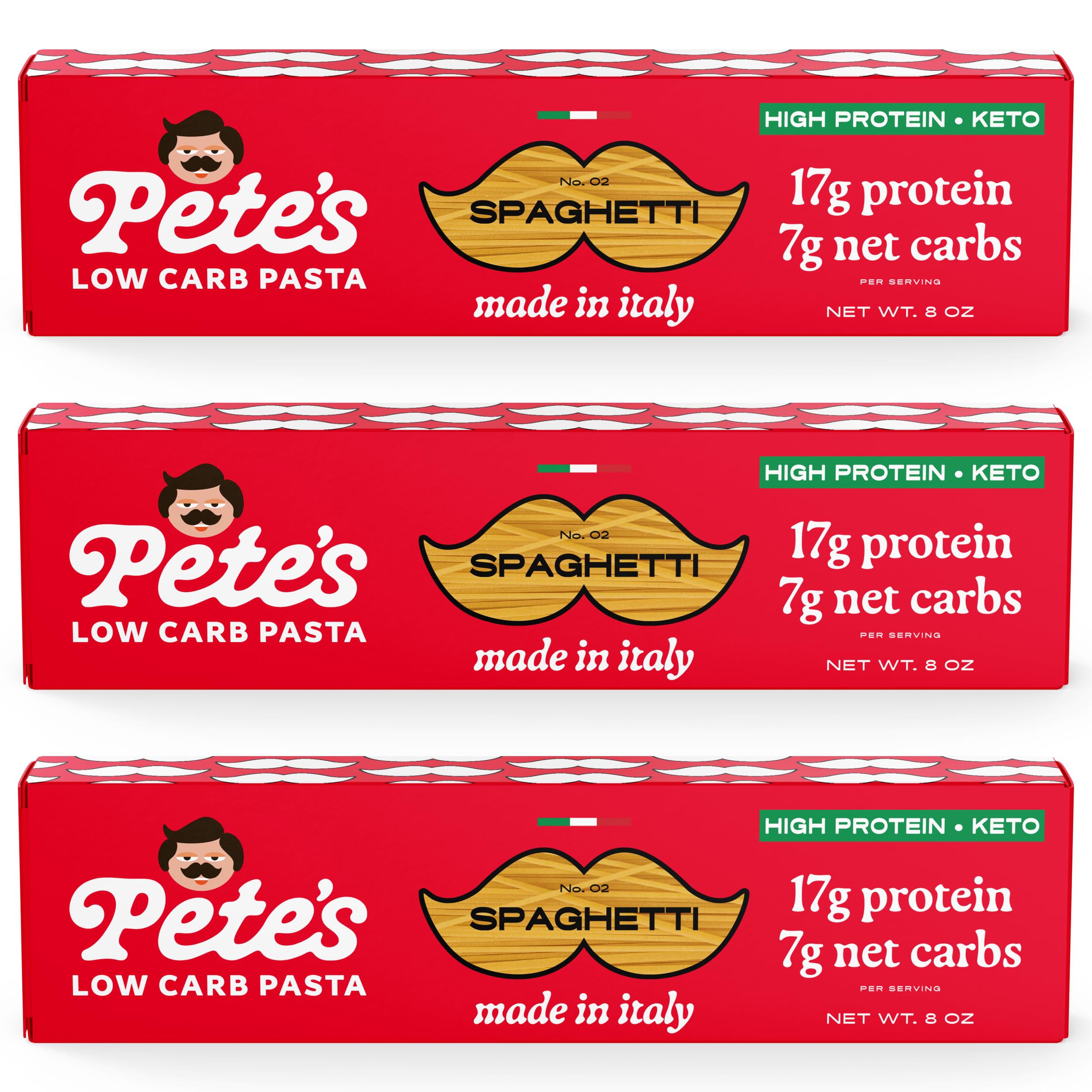 Buy Pete’s Pasta 3 Pack Spaghetti Noodles Pasta 8oz 7g Low Carb Pasta