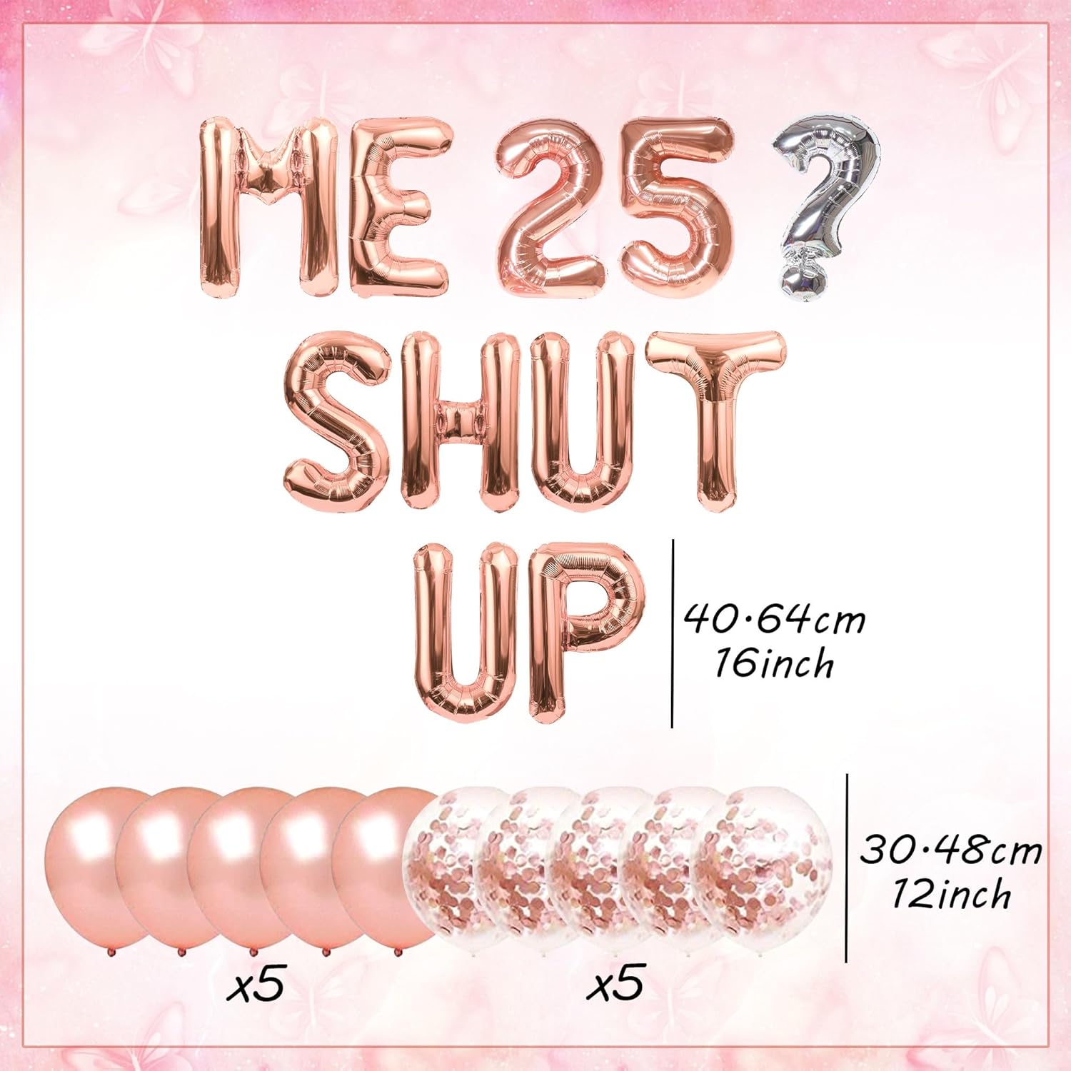 Rose Gold 25th Birthday Balloons 25th Birthday Decorations Banner Cheers To 25 Years Decorations Twenty Five Fine Happy 25 year old Party Supplies - Image 2