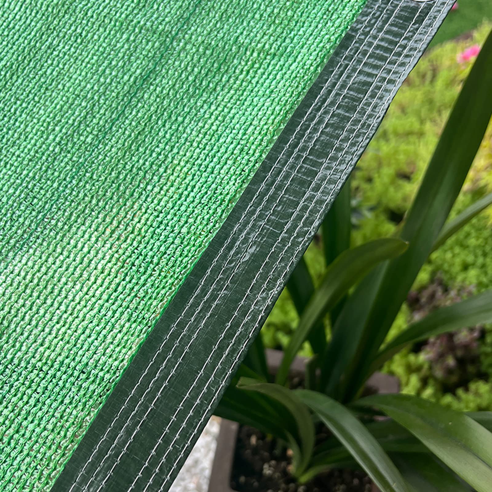 Grün Garten Pflanze Schattiernetz,Gewächshaus-Schattennetz,Blumen Schattierungsnetz,60% Sonnenschutznetz,Geländer Beschattungsnetz,Wasser-und Luftdurchlässig,mit Ösen,6-Polig (4x5m/13x16.4ft)