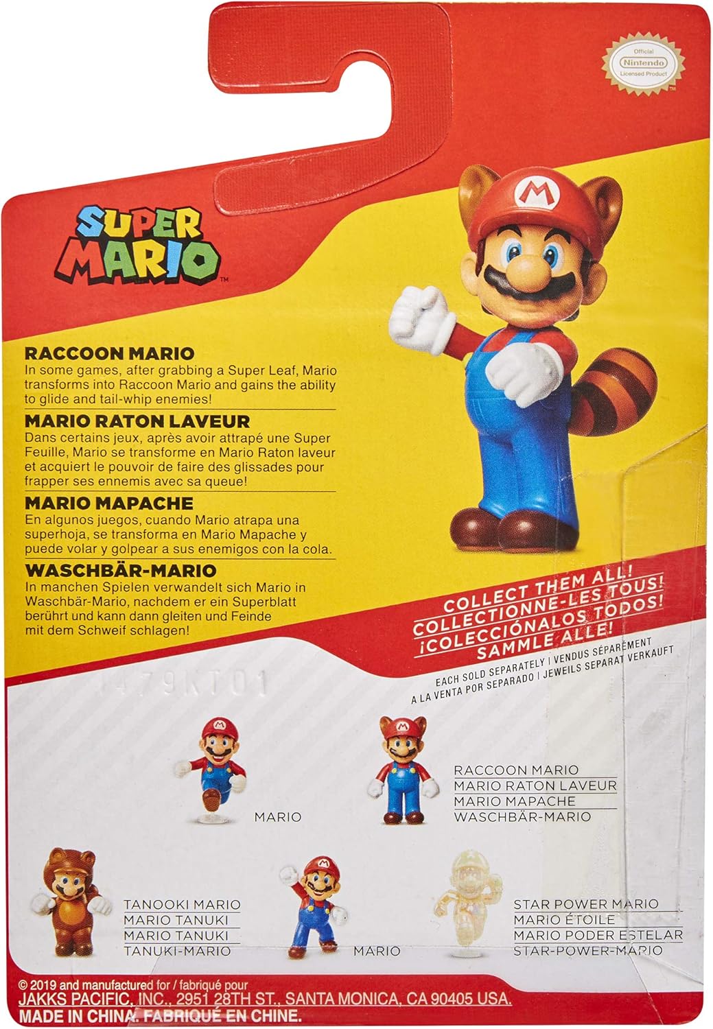 Super Mario Racoon Mario 2.5" Collectible Toy Action Figure
