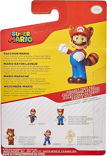 Miniatura 7 de Super Mario Racoon Mario Figura de acción coleccionable de 2.5"
