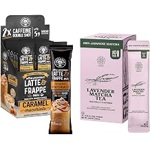 The Frozen Bean Caramel Macchiato Frappe & Latte Instant Mix 20 Sticks - The Harmony Matcha Lavender 10 Sticks