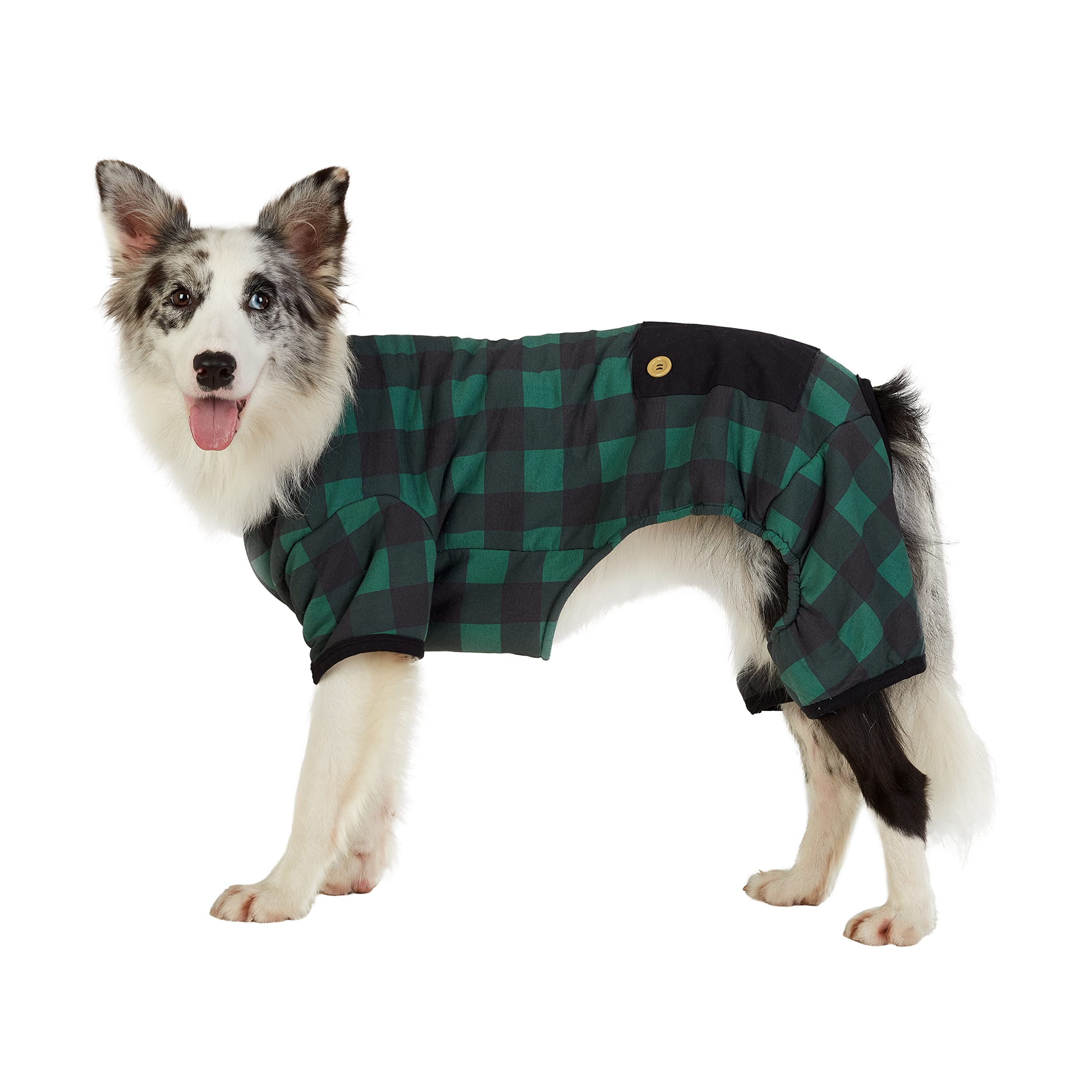 Best Furry Friends Pajamas for Dogs, Green Buffalo Check, X-Large